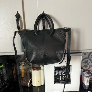 By Anthropologie Mini Expandable Pebbled Satchel – Black –  excellent condition